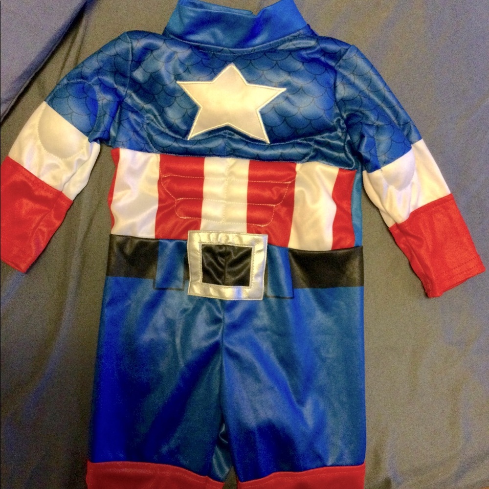 Captain America Costume w/ Muscles Disney 3-6 months
